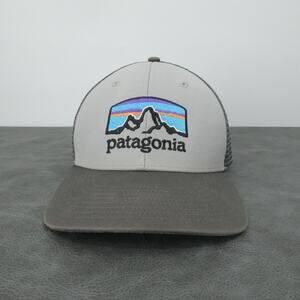 Patagonia Hat Cap Mens Snap Back Trucker Fitz Roy Mountains Mesh Adjustable